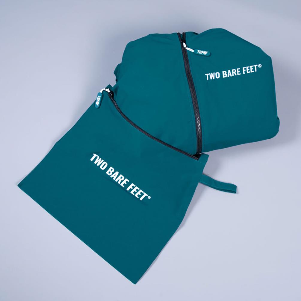 Two Bare Feet Kids Weatherproof Packable Changing Robe & Travel Bag - Sea Green / Black Extra Image 4